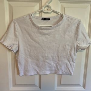 BARELY WORN WHITE ZARA CROP TOP